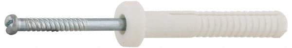 Value Collection - 3/16" Diam, 3/16" Drill, 1-1/2" OAL, 2-3/8" Min Embedment Hammer Drive Concrete Anchor - Nylon, Zinc-Plated Finish, Round Head - Apex Tool & Supply