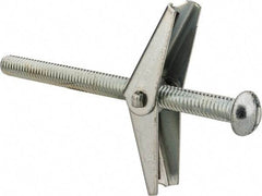 Value Collection - 5/16" Screw, 5/16" Diam, 4" Long, Toggle Bolt Drywall & Hollow Wall Anchor - 5/16" Drill, Zinc Plated, Steel, Use in Concrete, & Masonry, Hollow Tile, Plaster & Wallboard - Apex Tool & Supply