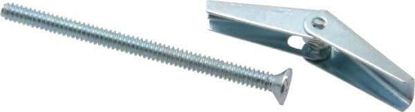 Value Collection - 1/8" Screw, 1/8" Diam, 2" Long, Toggle Bolt Drywall & Hollow Wall Anchor - 1/8" Drill, Zinc Plated, Steel, Use in Concrete, & Masonry, Hollow Tile, Plaster & Wallboard - Apex Tool & Supply