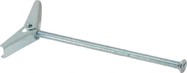 Value Collection - 1/8" Screw, 1/8" Diam, 3" Long, Toggle Bolt Drywall & Hollow Wall Anchor - 1/8" Drill, Zinc Plated, Steel, Use in Concrete, & Masonry, Hollow Tile, Plaster & Wallboard - Apex Tool & Supply