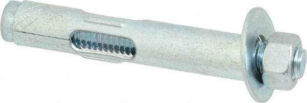 Value Collection - 1/2" Diam, 1/2" Drill, 3" OAL, Sleeve Concrete Anchor - Steel, Zinc-Plated Finish, Hex Nut Head - Apex Tool & Supply