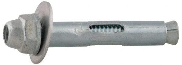 Value Collection - 1/4" Diam, 1/4" Drill, 5/8" OAL, 2-1/8" Min Embedment Sleeve Concrete Anchor - Steel, Zinc-Plated Finish, Acorn Nut Head - Apex Tool & Supply