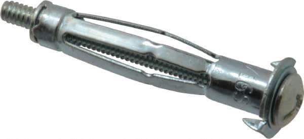 Value Collection - #10 to 24 Screw, 3/16" Diam, 2-1/16" Long, 3/8 to 5/8" Thick, Sleeve Drywall & Hollow Wall Anchor - 3/16" Drill, Zinc Plated, Steel, Use in Drywall - Apex Tool & Supply