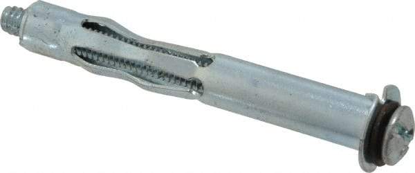 Value Collection - 1/4 - 20" Screw, 1/4" Diam, 3-1/8" Long, 1-1/4 to 1-3/4" Thick, Sleeve Drywall & Hollow Wall Anchor - 1/4" Drill, Zinc Plated, Steel, Use in Drywall - Apex Tool & Supply