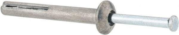 Value Collection - 1/4" Diam, 1/4" Drill, 2" OAL, Hammer Drive Concrete Anchor - Zamac Alloy, Zinc-Plated Finish, Mushroom Head - Apex Tool & Supply