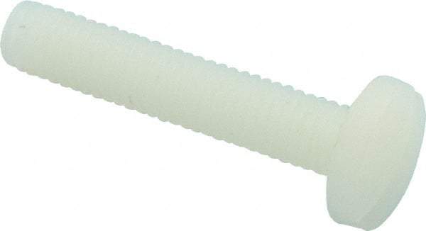 Made in USA - #10-32 UNF, 1" Length Under Head Slotted Drive Machine Screw - Binding Head, Grade 6/6 Nylon, Uncoated, Without Washer - Apex Tool & Supply