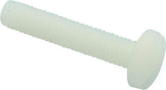 Made in USA - #10-32 UNF, 1" Length Under Head Slotted Drive Machine Screw - Binding Head, Grade 6/6 Nylon, Uncoated, Without Washer - Apex Tool & Supply
