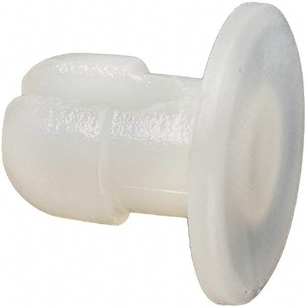 Made in USA - 0.165" Hole Diam, 0.305" OAL, Split Shank, Nylon Panel Rivet - 1/8" Material Thickness, 11/32" Head Diam - Apex Tool & Supply
