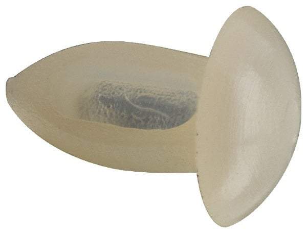 Made in USA - 0.13" to 0.132" Hole Diam, Arrow Shank, Nylon Panel Rivet - 0.31" Length Under Head, 1/8" to 0.14" Material Thickness, 0.27" Head Diam - Apex Tool & Supply