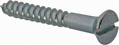 Value Collection - #5, 1" OAL, Slotted Drive, Flat Head Wood Screw - Zinc Plated Steel, Grade 2 - Apex Tool & Supply