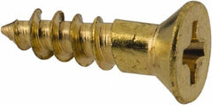 Value Collection - #5, 1/2" OAL, Phillips Drive, Flat Head Wood Screw - Brass - Apex Tool & Supply