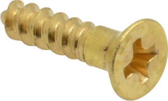 Value Collection - #5, 5/8" OAL, Phillips Drive, Flat Head Wood Screw - Brass - Apex Tool & Supply