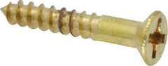 Value Collection - #5, 3/4" OAL, Phillips Drive, Flat Head Wood Screw - Brass - Apex Tool & Supply