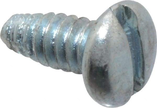 Value Collection - #4-40 UNC Thread, 1/4" Length Under Head, Slotted Drive Steel Thread Cutting Screw - Pan Head, Grade 2, Point Type F, Zinc-Plated Finish - Apex Tool & Supply