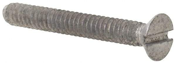 Value Collection - #4-40 UNC, 7/8" OAL Slotted Drive Machine Screw - Flat Head, Grade 2 Steel, Zinc-Plated Finish, Without Washer - Apex Tool & Supply
