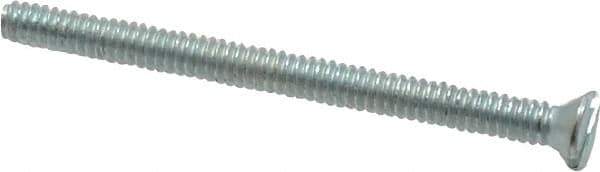 Value Collection - #4-40 UNC, 1-1/2" OAL Slotted Drive Machine Screw - Flat Head, Grade 2 Steel, Zinc-Plated Finish, Without Washer - Apex Tool & Supply