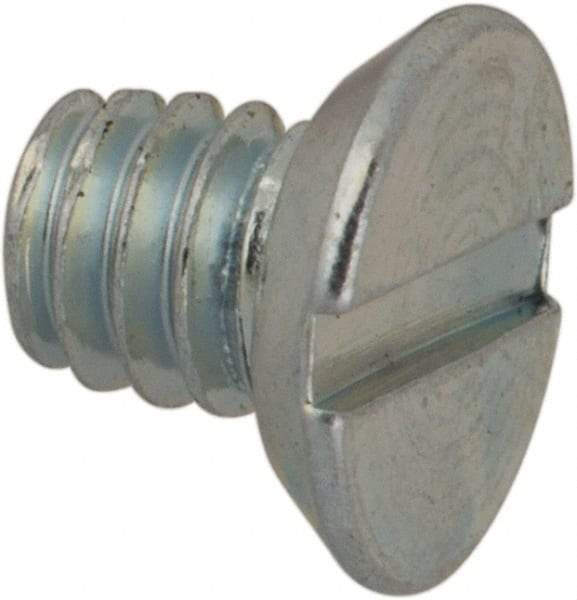Value Collection - #5-40 UNC, 1/8" OAL Slotted Drive Machine Screw - Flat Undercut Head, Grade J82 Steel, Zinc-Plated Finish, Without Washer - Apex Tool & Supply