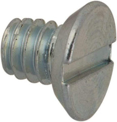 Value Collection - #5-40 UNC, 1/8" OAL Slotted Drive Machine Screw - Flat Undercut Head, Grade J82 Steel, Zinc-Plated Finish, Without Washer - Apex Tool & Supply