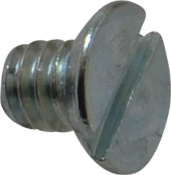 Value Collection - #5-40 UNC, 3/16" OAL Slotted Drive Machine Screw - Flat Undercut Head, Grade J82 Steel, Zinc-Plated Finish, Without Washer - Apex Tool & Supply