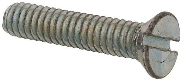Value Collection - #5-40 UNC, 5/8" OAL Slotted Drive Machine Screw - Flat Head, Grade 2 Steel, Zinc-Plated Finish, Without Washer - Apex Tool & Supply