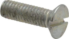 Value Collection - M6x1.00, 20mm OAL Slotted Drive Machine Screw - Flat Head, Grade 4.8 Steel, Zinc-Plated Finish, Without Washer - Apex Tool & Supply