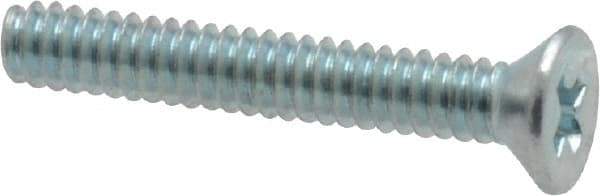 Value Collection - #4-40 UNC, 3/4" OAL Phillips Drive Machine Screw - Flat Head, Grade 2 Steel, Zinc-Plated Finish, Without Washer - Apex Tool & Supply