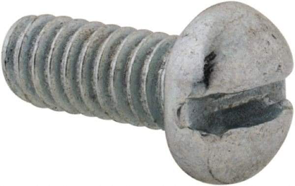 Value Collection - #5-40 UNC, 5/16" Length Under Head Slotted Drive Machine Screw - Round Head, Grade J82 Steel, Zinc-Plated Finish, Without Washer - Apex Tool & Supply