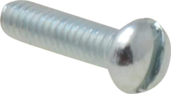 Value Collection - #5-40 UNC, 1/2" Length Under Head Slotted Drive Machine Screw - Round Head, Grade J82 Steel, Zinc-Plated Finish, Without Washer - Apex Tool & Supply