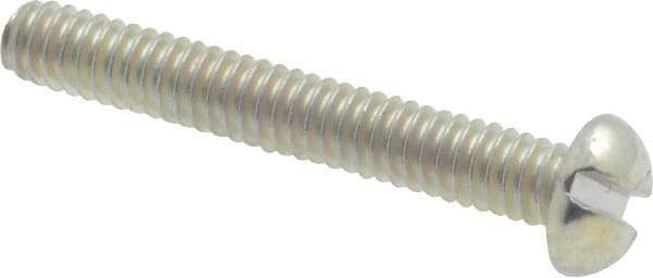 Value Collection - #5-40 UNC, 7/8" Length Under Head Slotted Drive Machine Screw - Round Head, Grade J82 Steel, Zinc-Plated Finish, Without Washer - Apex Tool & Supply