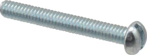 Value Collection - #5-40 UNC, 1" Length Under Head Slotted Drive Machine Screw - Round Head, Grade J82 Steel, Zinc-Plated Finish, Without Washer - Apex Tool & Supply
