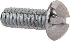 Value Collection - #8-32 UNC, 7/16" Length Under Head Slotted Drive Machine Screw - Round Head, Grade J82 Steel, Zinc-Plated Finish, Without Washer - Apex Tool & Supply