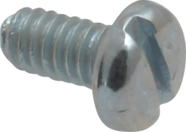 Value Collection - #5-40 UNC, 1/4" Length Under Head Slotted Drive Machine Screw - Pan Head, Grade 2 Steel, Zinc-Plated Finish, Without Washer - Apex Tool & Supply