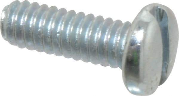 Value Collection - #5-40 UNC, 3/8" Length Under Head Slotted Drive Machine Screw - Pan Head, Grade J82 Steel, Zinc-Plated Finish, Without Washer - Apex Tool & Supply