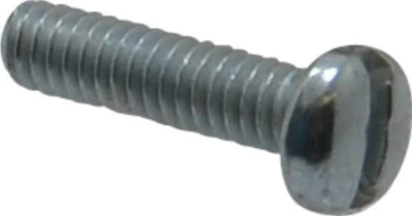 Value Collection - #5-40 UNC, 1/2" Length Under Head Slotted Drive Machine Screw - Pan Head, Grade 2 Steel, Zinc-Plated Finish, Without Washer - Apex Tool & Supply