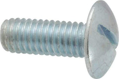 Value Collection - 3/8-16 UNC, 1" Length Under Head Slotted Drive Machine Screw - Truss Head, Grade 2 Steel, Zinc-Plated Finish, Without Washer - Apex Tool & Supply
