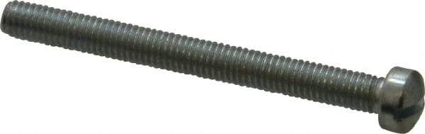 Value Collection - #10-32 UNF, 2" Length Under Head Slotted Drive Machine Screw - Fillister Head, Grade J82 Steel, Zinc-Plated Finish, Without Washer - Apex Tool & Supply
