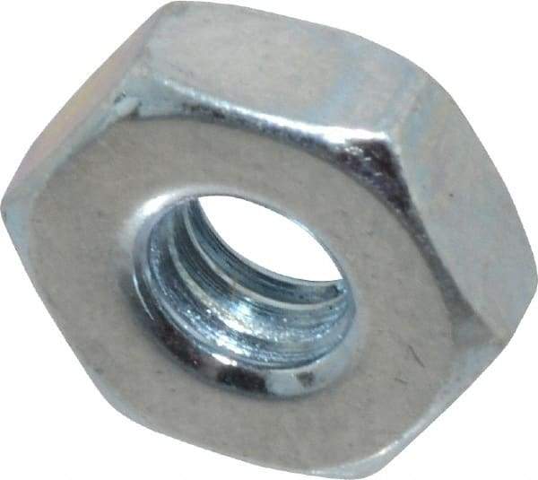 Value Collection - #8-36 UN Steel Right Hand Machine Screw Hex Nut - 11/32" Across Flats, 1/8" High, Zinc-Plated Finish, 2B Class of Fit - Apex Tool & Supply