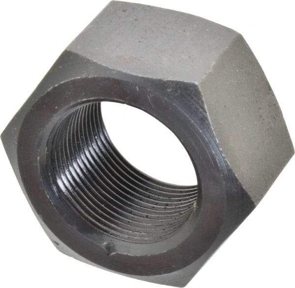 Value Collection - 1-1/2 - 12 UNF Steel Right Hand Hex Nut - 2-1/4" Across Flats, 1-9/32" High, Uncoated - Apex Tool & Supply