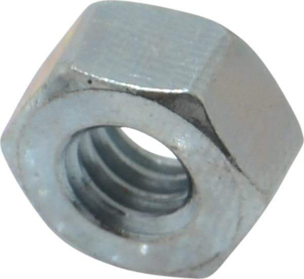 Value Collection - 1/4-20 UNC Steel Left Hand Hex Nut - 7/16" Across Flats, 7/32" High, Uncoated - Apex Tool & Supply