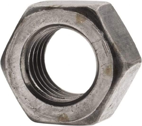Value Collection - 5/16-24 UNF Steel Left Hand Hex Nut - 1/2" Across Flats, 17/64" High, Uncoated - Apex Tool & Supply