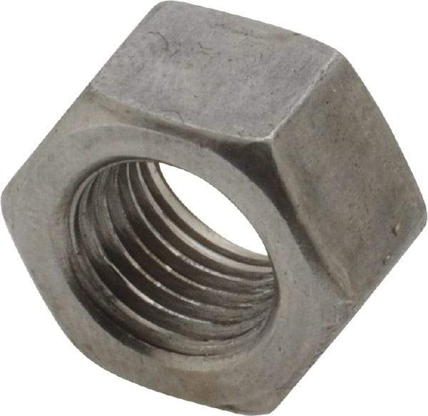Value Collection - 3/8-24 UNF Steel Left Hand Hex Nut - 9/16" Across Flats, 21/64" High, Uncoated - Apex Tool & Supply
