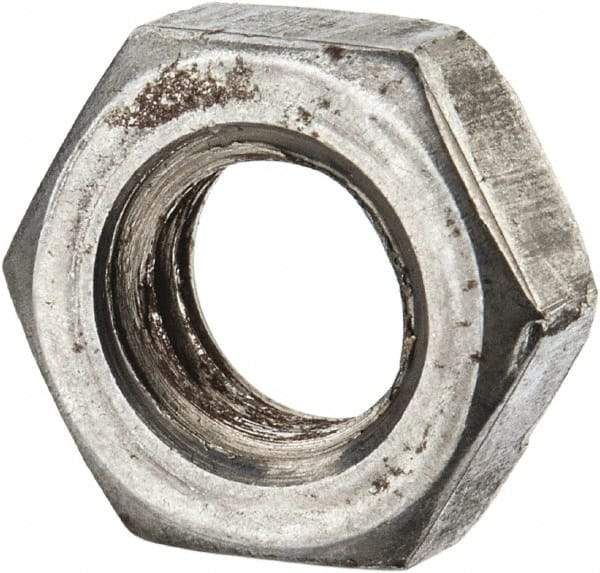 Value Collection - 5/16-18 UNC Steel Left Hand Hex Jam Nut - 1/2" Across Flats, 3/16" High, Uncoated - Apex Tool & Supply