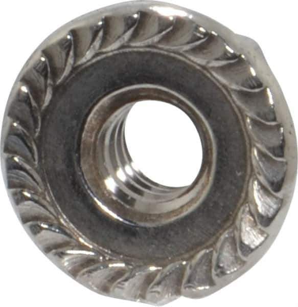 Value Collection - #10-24, 1/2" Flange Diam, Serrated Flange Nut - Grade 18-8 Stainless Steel, 7/32" Flange Height - Apex Tool & Supply