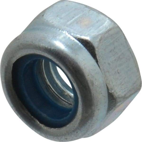 Value Collection - M5x0.80 Metric Coarse Grade 8 Hex Lock Nut with Nylon Insert - 5mm High, Zinc-Plated Finish - Apex Tool & Supply