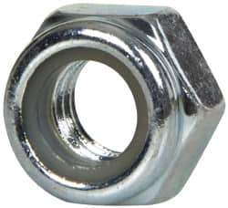 Value Collection - M6x1.00 Metric Coarse Grade 8 Hex Lock Nut with Nylon Insert - 6mm High, Zinc-Plated Finish - Apex Tool & Supply