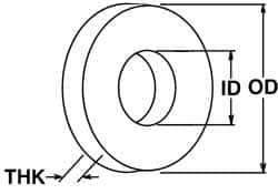 Value Collection - M39 Screw, Grade 316 Stainless Steel Standard Flat Washer - 40mm ID x 72mm OD, Plain Finish - Apex Tool & Supply