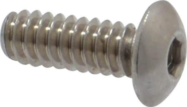 Value Collection - #4-40 UNC Hex Socket Drive, Button Screw - Grade 18-8 Stainless Steel, Uncoated, Fully Threaded, 5/16" Length Under Head - Apex Tool & Supply