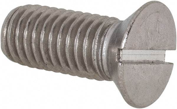 Value Collection - 1/2-13 UNC, 1-1/4" OAL Slotted Drive Machine Screw - Flat Head, Grade 18-8 Stainless Steel, Uncoated, Without Washer - Apex Tool & Supply