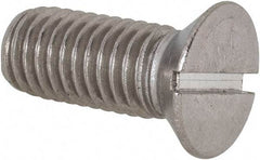 Value Collection - 1/2-13 UNC, 1-1/4" OAL Slotted Drive Machine Screw - Flat Head, Grade 18-8 Stainless Steel, Uncoated, Without Washer - Apex Tool & Supply
