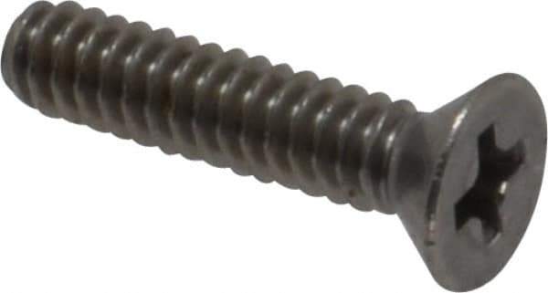 Value Collection - #4-40 UNC, 1/2" OAL Phillips Drive Machine Screw - Flat Head, Grade 18-8 Stainless Steel, Uncoated, Without Washer - Apex Tool & Supply